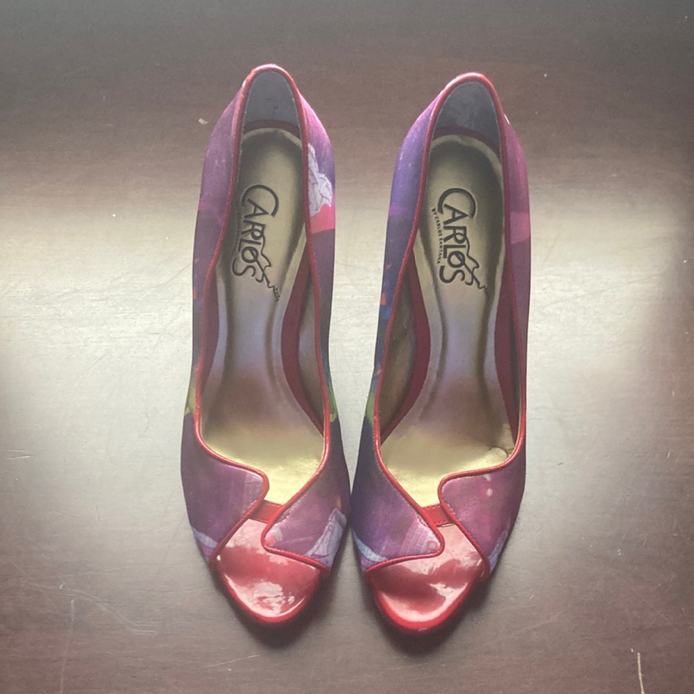 Designer Carlos Santana shoes. Pounce multicolor pump. Size 7